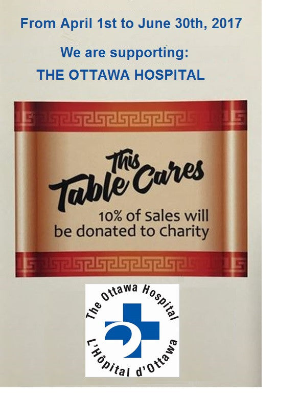 “THIS TABLE CARES” SUPPORTS THE OTTAWA HOSPITAL – A GOLDEN PALACE CHARITY INITIATIVE